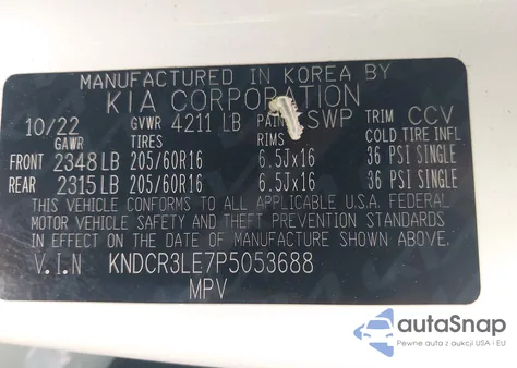 2023 Kia Niro Ex из США, поврежденный, VIN KNDCR3LE7P5053688